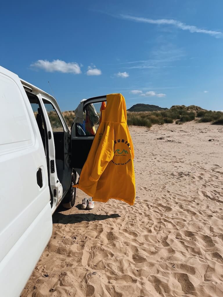 Bleubird nordic changing robes for open water swimming sessions.