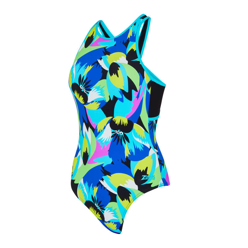 Crossback Thermal Swim Costume - Florish Blue