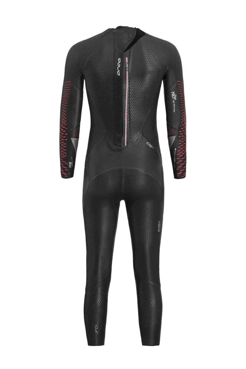 Gunmetal back on the orca apex float triathlon wetsuit.