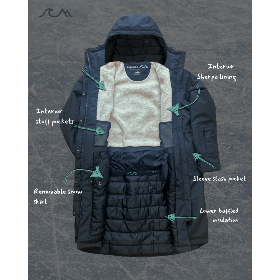 The Bleubird glacier changing robe for cold water sports