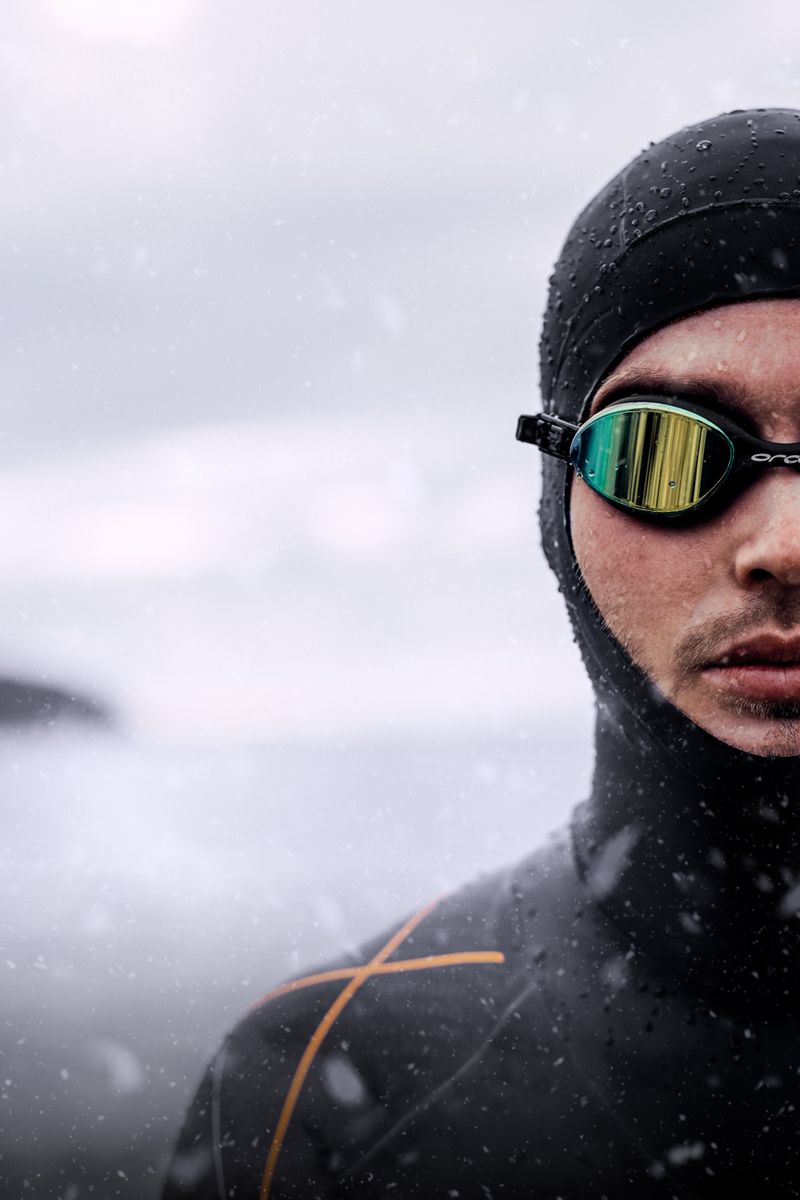 A collection of thermal swimming wetsuits for cold water swimming