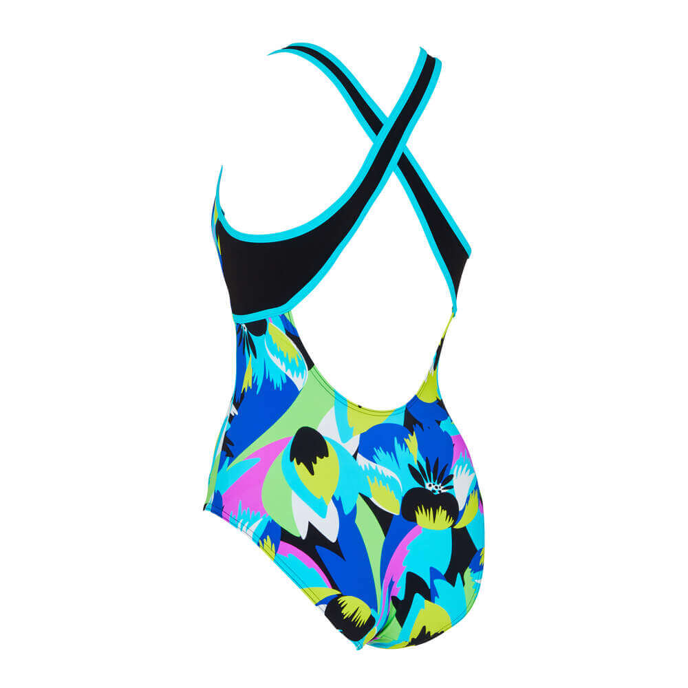 Crossback Thermal Swim Costume - Florish Blue
