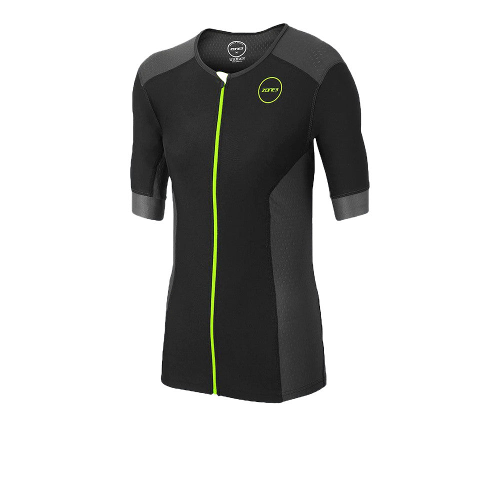 Aquaflo Plus Short Sleeve Tri Top - Black / Green - Men's