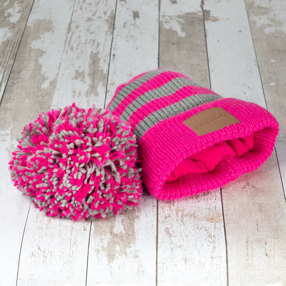 Swimbler ‘THE PINK FIZZ’ Waterproof Bobble Hat