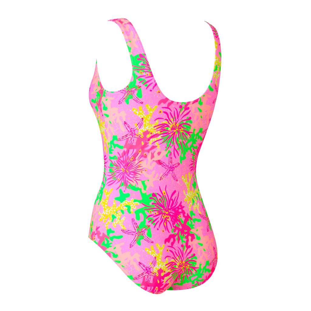 Undersea Magic Pink Scoopback - Silver Lined Thermal Swimsuit