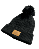 A Black bobble hat, great for cold water swimming