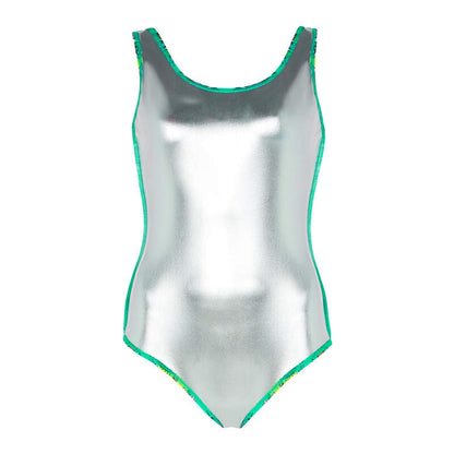 Silver lining on the inside of the Zoggs thermal swimsuit.