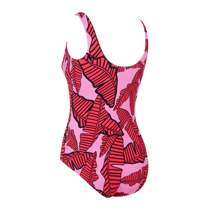 Zoggs Awaken Pink Scoopback Swimsuit – Women's eco-friendly swimwear with Thermal Silver Lining for enhanced warmth.