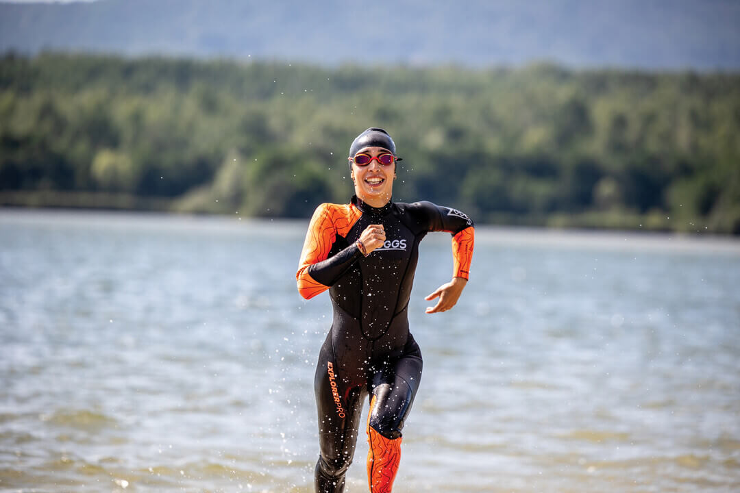 Zoggs Explorer Pro ladies wetsuit in race transition 