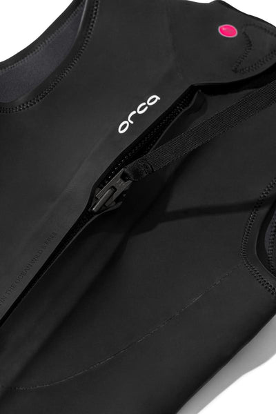 Vitalis Sleeveless open water swimming wetsuit YKK zip detail. 