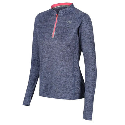 Womans Zip Soft Touch Technical Long Sleeve T Shirt