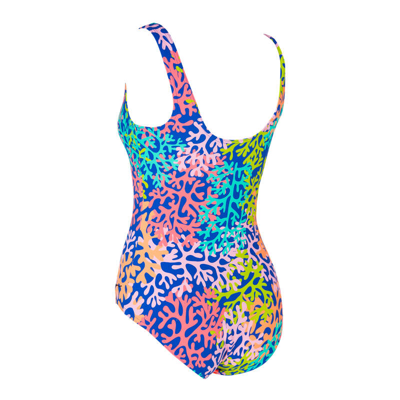 Zoggs thermal swim costume in the sea change pattern.