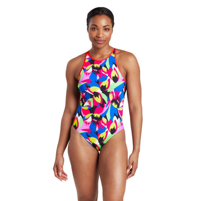 Zoggs Florish Thermal Silver-Lined Swimming Costume – Chlorine-resistant and sustainable open water swimsuit.