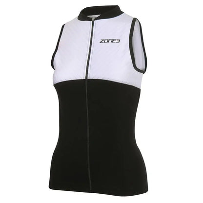 The Zone 3 lava sleeveless tri top for ironman level events. 