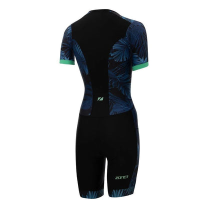 Activate Plus Tropical Palm Short Sleeve Full Zip Trisuit - Womens
