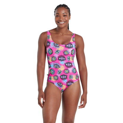 Look inside thermal silver lined scoopback swimming costume by zoggs