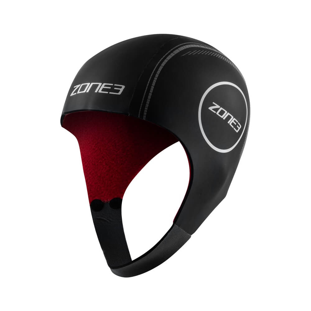 Zone3 Heat-Tech neoprene swim cap, 4mm thermal cap with fleece lining for cold water swimming and open water warmth