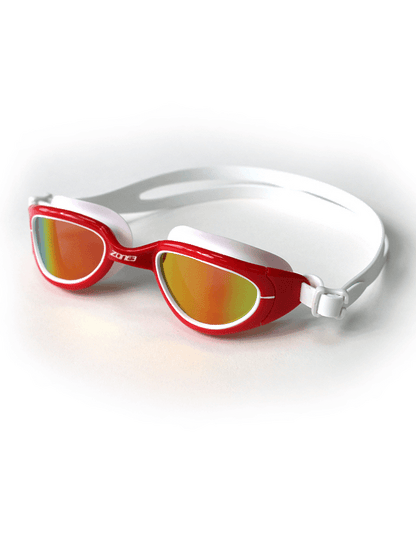 Zone3 Attack red swimming goggles for open water swimming.